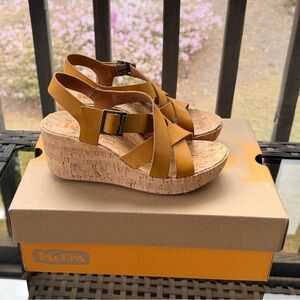Kork’s by Kork Ease Wedge Sandals in Mustard Yellow - Women Size 6